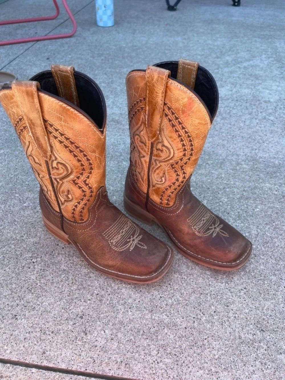 Toddler square toe boots size 11